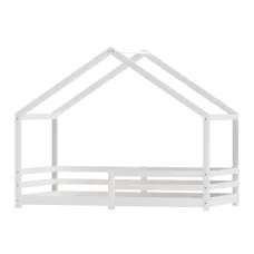 Artiss White Wooden Kids House Bed Frame - Solid Pine, Non-Toxic Paint, Fits Australian Single Mattress, 150kg Capacity
