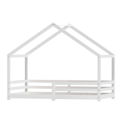 Artiss White Wooden Kids House Bed Frame - Solid Pine, Non-Toxic Paint, Fits Australian Single Mattress, 150kg Capacity