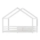 Artiss White Wooden Kids House Bed Frame - Solid Pine, Non-Toxic Paint, Fits Australian Single Mattress, 150kg Capacity