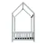 Artiss Wooden Kids Bed Frame, Pine Wood, Light Grey, 198x100x172cm, House Shape, Safe & Sturdy Design, Easy Clean