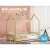 Artiss Wooden Kids Bed Frame, Pine Wood, Oak Finish, Fits Single Mattress, House-Shape Design, Sturdy & Safe