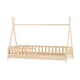 Artiss Kids Wooden Bed Frame, Solid Pine, Rounded Edges, Fits Australian Single Mattress, Oak Finish, 200x96x153cm
