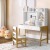 Keezi 2PCS Kids Table and Chairs Set - MDF & Pine, White, 101x45.5x123cm, Storage Drawer, Easy-Clean, Ages 3