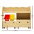Keezi 3 Tiers Kids Bookshelf Storage Organiser, MDF Frame, PP Bins, 108x29x88cm, Natural Finish, Lockable Wheels