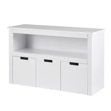 Keezi Kids Bookshelf with 3 Drawers - White Particleboard & MDF, 95.5x33x61cm, Child-Safe, Easy Assembly & Clean,