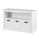 Keezi Kids Bookshelf with 3 Drawers - White Particleboard & MDF, 95.5x33x61cm, Child-Safe, Easy Assembly & Clean,