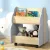 Keezi Kids Toy Box Bookshelf Organiser: MDF Solid Wood, 52x46x59cm, Lockable Wheels, Double-Sided Storage, Grey Pine