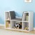 Keezi Kids Bookshelf Bookcase with Storage Shelves, Toy Box, Seat and Cushion, MDF, 98x30x61cm, White