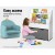 Keezi 3-Tier Kids Bookshelf with Storage Box, Eco-Friendly Particle Board, 60x30x70cm - EN71 Certified, White/Grey