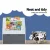 Keezi 3-Tier Kids Bookshelf with Storage Box, Eco-Friendly Particle Board, 60x30x70cm - EN71 Certified, White/Grey