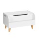 Keezi Kids 2-in-1 Toy Box & Bookshelf Organiser, 12mm MDF, 80x28x44.5cm, Eco-Friendly, White/Natural Finish