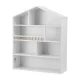 Keezi 4-Tier Kids Bookshelf - White Wooden Bookcase with House Design, Easy-Clean Melamine, 91x74x24cm, Anti-Tip Safe