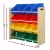 Keezi Kids Toy Box Organiser: 4-Tier Bookshelf with 12 Colourful Bins, Particle Board, 86x27x88cm - Safe Durable Storage