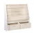 Keezi 4-Tier Kids Bookshelf & Magazine Rack with Storage Bins, Eco-Friendly MDF, 71x23x74cm, White - Child-Safe Design