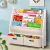Keezi 4-Tier Kids Bookshelf & Magazine Rack with Storage Bins, Eco-Friendly MDF, 71x23x74cm, White - Child-Safe Design