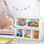 Keezi Kids Toy Box Bookshelf Storage Organiser - Eco-Friendly E1 MDF, Stackable Design, Easy Assembly, White Finish