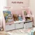Keezi Kids Pink Bookshelf & Storage Unit with Bench - 140cm Wide, Movable Drawers, Safe Rounded Corners, Anti-Tip Design