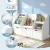 Keezi Kids Bookshelf & Storage Unit: 140cm White Organiser with Reading Bench, 3 Movable Drawers, and Safety Features