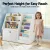 Keezi Kids Bookshelf & Storage Organiser, White – 3-in-1 Design with Sling Pouches, Shelves & Drawer, 91x39.5x80cm Keezi Kids Bookshelf & Storage Organiser, White – 3-in-1 Design with Sling Pouches, Shelves & Drawer, 91x39.5x80cm