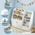 Keezi Kids Bookshelf & Storage Organiser, White – 3-in-1 Design with Sling Pouches, Shelves & Drawer, 91x39.5x80cm Keezi Kids Bookshelf & Storage Organiser, White – 3-in-1 Design with Sling Pouches, Shelves & Drawer, 91x39.5x80cm
