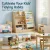 Keezi Kids Bookshelf: 3-in-1 Wood Storage Rack, White Finish, 6 Sling Pouches, 3 Shelves, 1 Drawer, 91x39 Keezi Kids Bookshelf: 3-in-1 Wood Storage Rack, White Finish, 6 Sling Pouches, 3 Shelves, 1 Drawer, 91x39