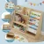Keezi Kids Bookshelf: 3-in-1 Wood Storage Rack, White Finish, 6 Sling Pouches, 3 Shelves, 1 Drawer, 91x39 Keezi Kids Bookshelf: 3-in-1 Wood Storage Rack, White Finish, 6 Sling Pouches, 3 Shelves, 1 Drawer, 91x39