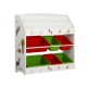 Keezi 3 Tiers Kids Bookshelf with 6 Bins, Durable MDF, Multicolour, Child-Safe, 86x29.5x85cm - Ideal