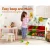 Keezi 3 Tiers Kids Bookshelf with 6 Bins, Durable MDF, Multicolour, Child-Safe, 86x29.5x85cm - Ideal