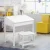 Keezi 2PCS Kids Desk and Stool Set - White, Lift-Top Storage, Inclined MDF Desk, Child-Safe, Non-Toxic Paint, 60x40x