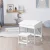 Keezi 2PCS Kids Desk and Stool Set - White, Lift-Top Storage, Inclined MDF Desk, Child-Safe, Non-Toxic Paint, 60x40x