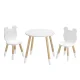 Keezi 3 Piece Kids Table and Chairs Set - Durable MDF & Pinewood, Cute Animal Design, Easy to Clean, Ages 3+