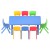 Keezi 9PCS Kids Activity Table and Chairs Set - HDPE Plastic, Adjustable Feet, Stackable, EN71 Certified, 100kg Capacity