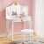 Keezi Kids Wooden Vanity Set with 3 Mirrors and Drawer, Pink MDF Table 85x41x106cm & Chair, Safe Rounded Corners