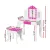 Keezi Kids Wooden Dressing Table Set with 3 Mirrors & Drawer, Pink Vanity Table & Chair, Safe MDF, 86cm Height Keezi Kids Wooden Dressing Table Set with 3 Mirrors & Drawer, Pink Vanity Table & Chair, Safe MDF, 86cm Height