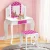 Keezi Kids Wooden Dressing Table Set with 3 Mirrors & Drawer, Pink Vanity Table & Chair, Safe MDF, 86cm Height Keezi Kids Wooden Dressing Table Set with 3 Mirrors & Drawer, Pink Vanity Table & Chair, Safe MDF, 86cm Height