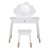 Keezi Kids Dressing Table & Chair Set - White Vanity with Mirror, Drawer, MDF & Rubberwood, Safe Rounded Corners