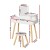 Keezi Kids Dressing Table Vanity Set with Mirror & Chair – Pine Wood, Spacious Drawers, for Ages 3-7, White, 100cm