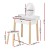 Keezi Kids Vanity Set: White MDF & Rubberwood Dressing Table with Mirror, Drawer, and Chair - Safe, Durable Design Keezi Kids Vanity Set: White MDF & Rubberwood Dressing Table with Mirror, Drawer, and Chair - Safe, Durable Design