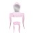 Keezi Kids Pink Dressing Table Set with Faux Mirror, Heart Motif, MDF Construction, Safe Rounded Corners, and Drawer