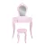 Keezi Kids Pink Dressing Table Set with Faux Mirror, Heart Motif, MDF Construction, Safe Rounded Corners, and Drawer