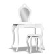 Keezi Kids White Vanity Set: Princess Dressing Table & Stool, Heart Motif, Faux Mirror, MDF, 20kg Capacity, Safe Design