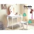 Keezi Kids White Vanity Set: Princess Dressing Table & Stool, Heart Motif, Faux Mirror, MDF, 20kg Capacity, Safe Design