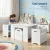 Keezi 3PCS Kids Table & Chairs Set with Storage Box, Eco-Friendly MDF, Kid-Safe Design, White 75x48x43cm, Easy Assembly Keezi 3PCS Kids Table & Chairs Set with Storage Box, Eco-Friendly MDF, Kid-Safe Design, White 75x48x43cm, Easy Assembly