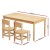 Keezi Kids Table and 2 Chairs Set, 100% Pinewood, Natural Finish, 120x60x53cm, Durable, Non-Toxic, Ages 3+