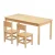 Keezi Kids Table and 2 Chairs Set, 100% Pinewood, Natural Finish, 120x60x53cm, Durable, Non-Toxic, Ages 3+