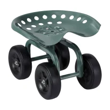Gardeon 360° Swivel Rolling Garden Seat, Adjustable Height, Heavy Duty Steel Frame, All-Terrain Wheels, 150kg Capacity