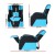 Keezi Kids Recliner Chair - PU Leather Gaming Sofa Lounge with Adjustable Backrest, Footrest, Headrest, Black & Blue