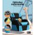Keezi Kids Recliner Chair - PU Leather Gaming Sofa Lounge with Adjustable Backrest, Footrest, Headrest, Black & Blue