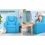Keezi Kids Recliner Chair - Blue PU Leather Sofa Lounge with Cup Holder, Plush Cushioning, 65x42x61cm, Child-Safe Design
