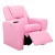 Keezi Kids Recliner Chair - Pink PU Leather Sofa with Cup Holder, Plush 9cm Cushion, Metal Frame, 65x42x61cm Armchair